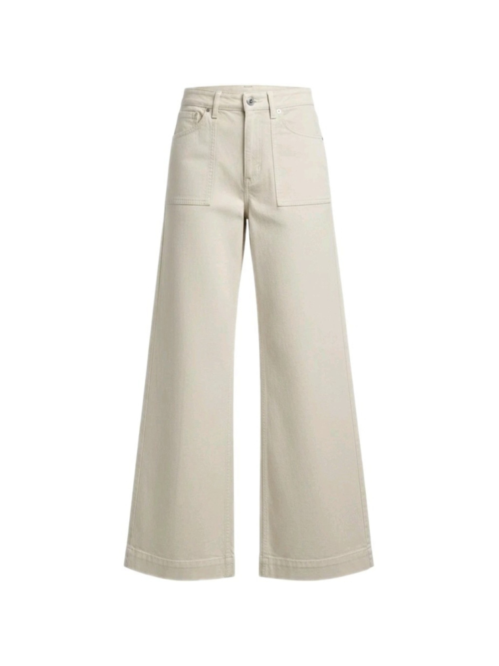 LOV Wide-Leg Flare Women's Beige Zip-Fly Jeans Size 30 Inseam 28.5" NWT